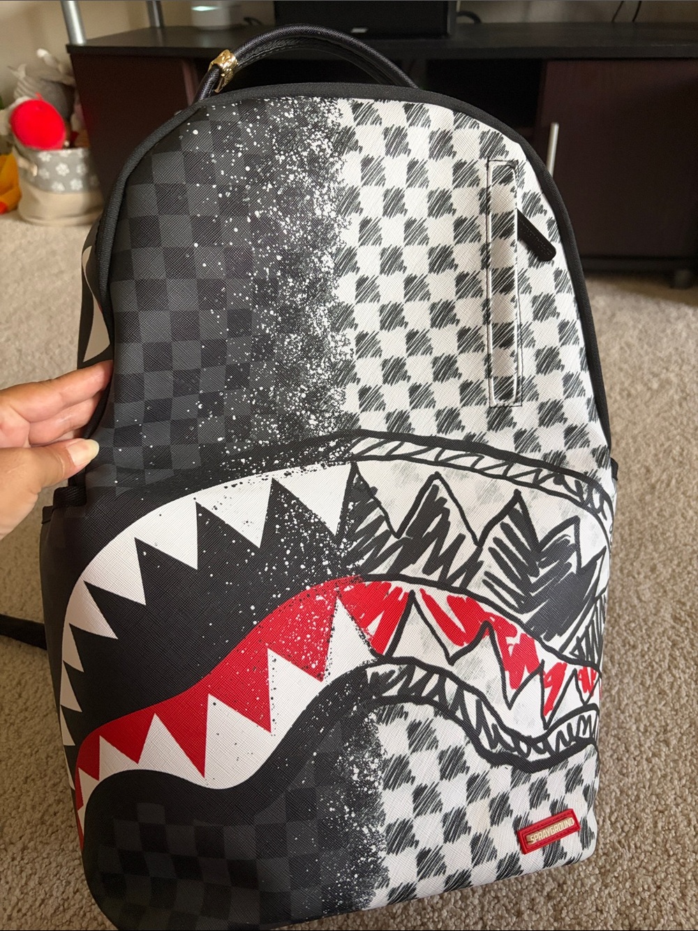 Sprayground shark black/white backpack
